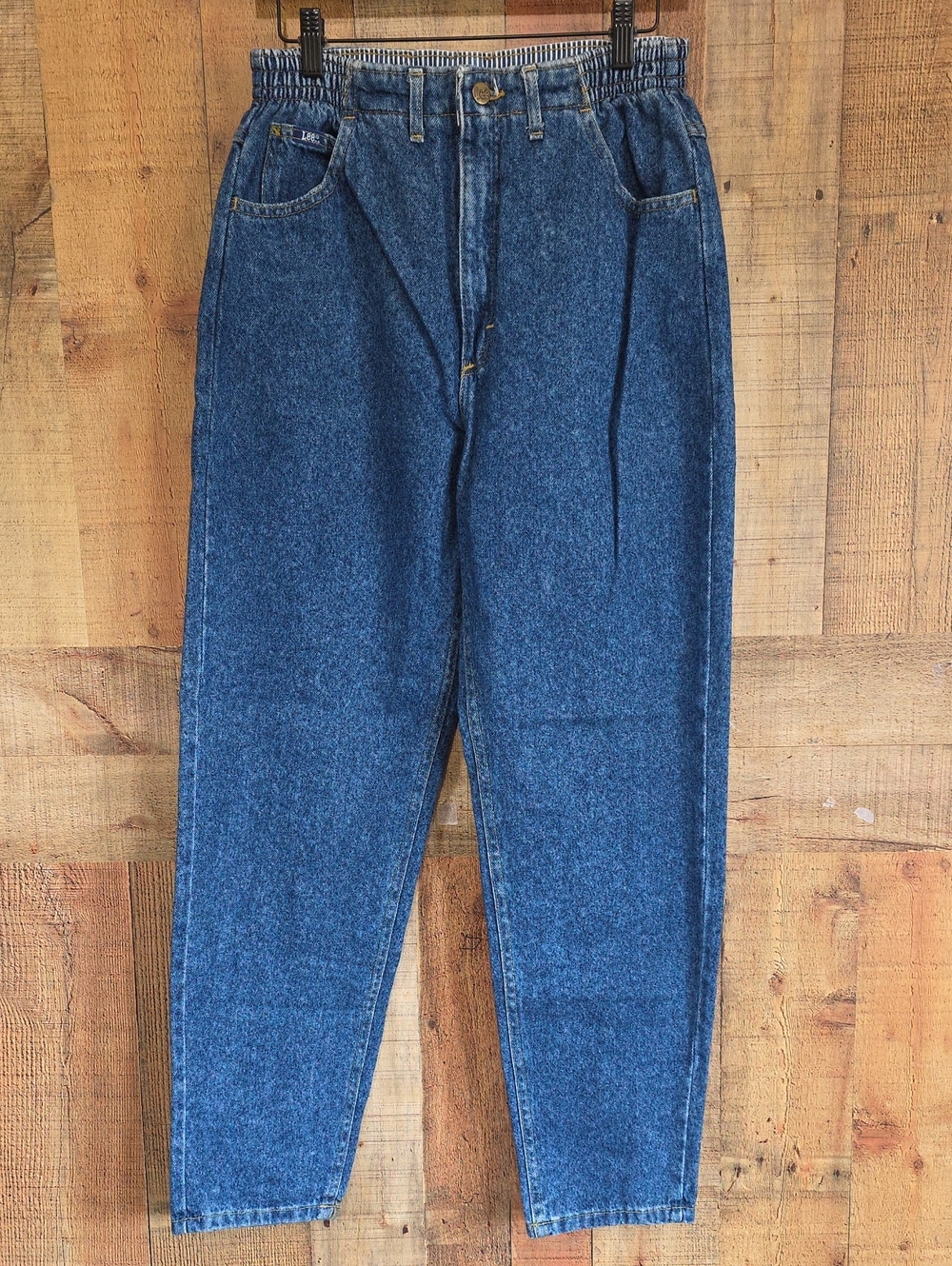 Lee Women's Relaxed Elastic-Waist Dark Blue Denim Jeans